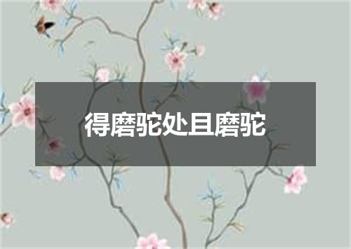 得磨驼处且磨驼