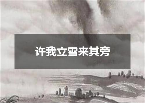 许我立雪来其旁