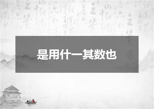 是用什一其数也