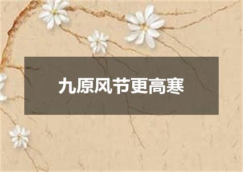 九原风节更高寒
