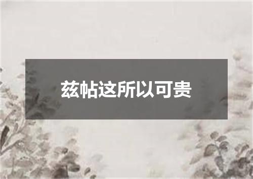 兹帖这所以可贵
