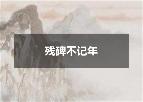 残碑不记年