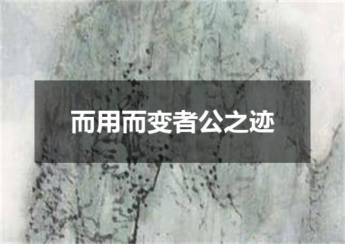 而用而变者公之迹