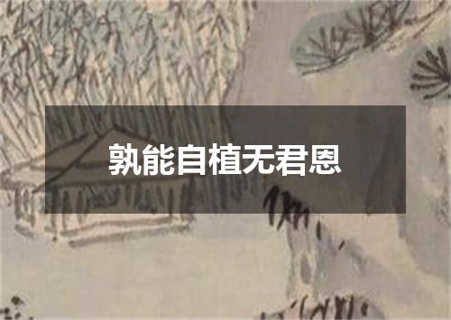 孰能自植无君恩