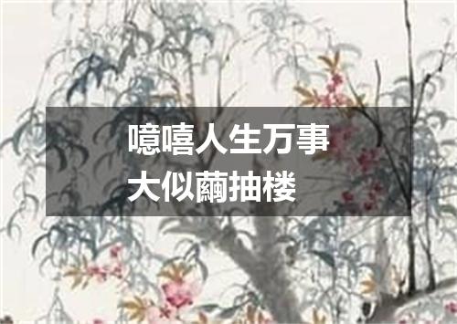 噫嘻人生万事大似繭抽楼