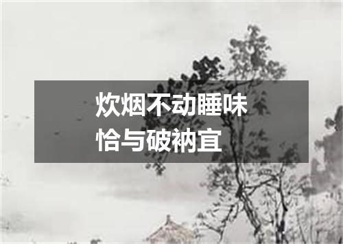 炊烟不动睡味恰与破衲宜
