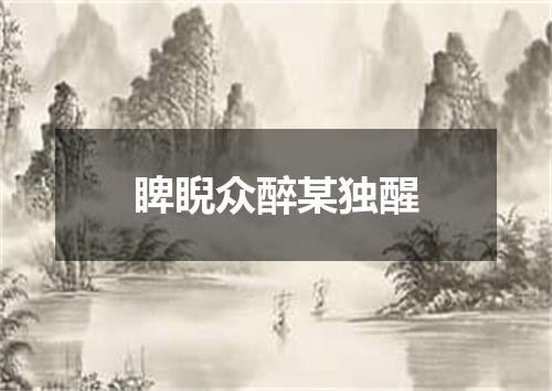 睥睨众醉某独醒