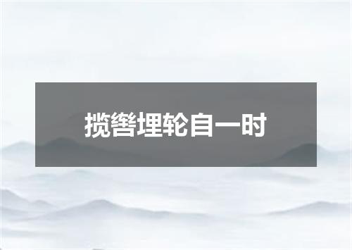 揽辔埋轮自一时
