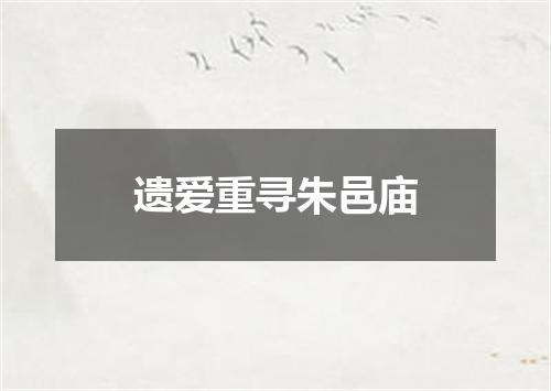 遗爱重寻朱邑庙