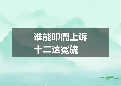 谁能叩阍上诉十二这冕旒