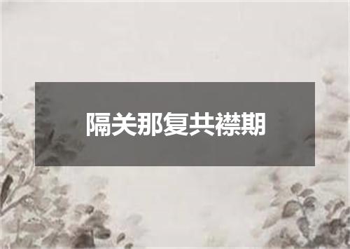 隔关那复共襟期