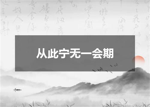 从此宁无一会期