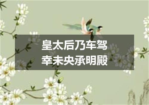 皇太后乃车驾幸未央承明殿