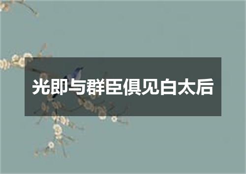 光即与群臣俱见白太后