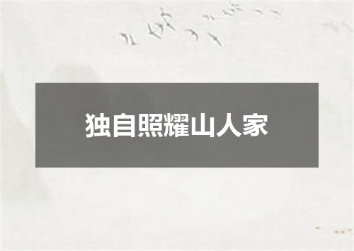 独自照耀山人家