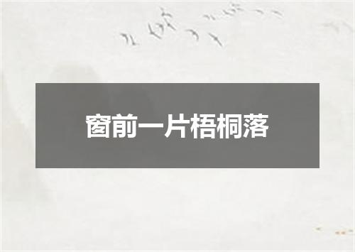 窗前一片梧桐落