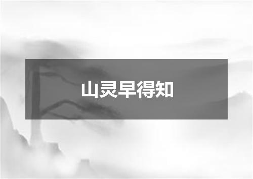 山灵早得知