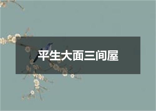 平生大面三间屋