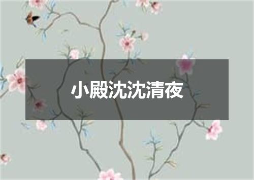 小殿沈沈清夜