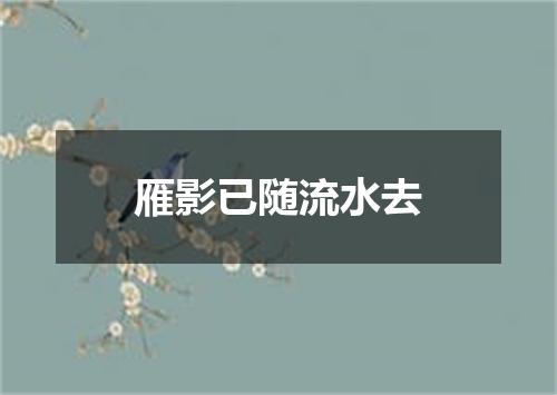 雁影已随流水去