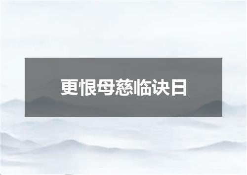 更恨母慈临诀日