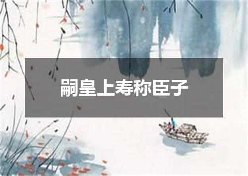 嗣皇上寿称臣子