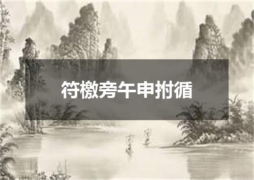 符檄旁午申拊循