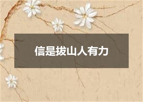 信是拔山人有力
