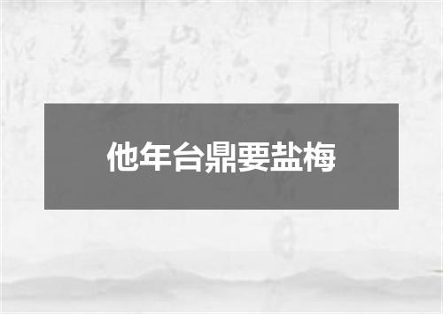 他年台鼎要盐梅