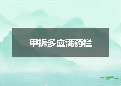 甲拆多应满药栏