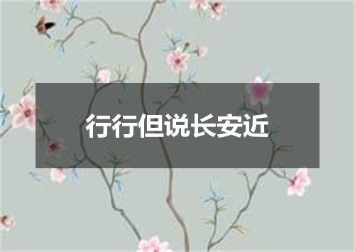 行行但说长安近