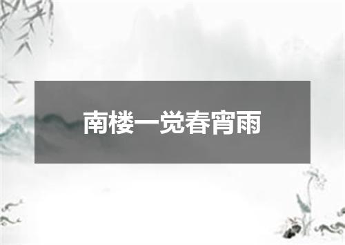 南楼一觉春宵雨