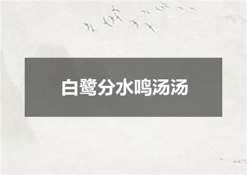 白鹭分水鸣汤汤