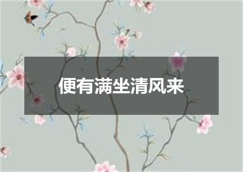 便有满坐清风来