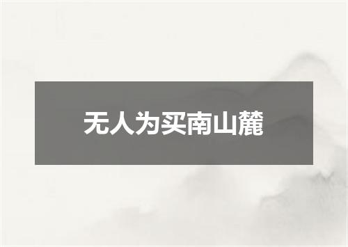 无人为买南山麓