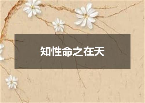 知性命之在天