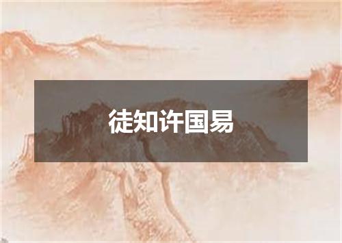 徒知许国易