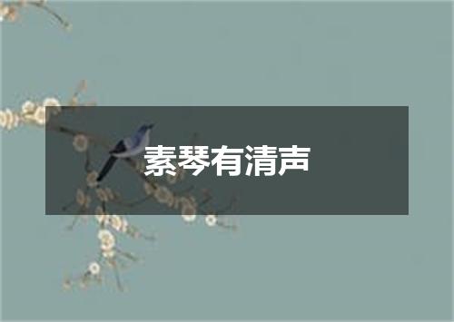 素琴有清声