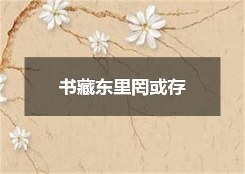 书藏东里罔或存