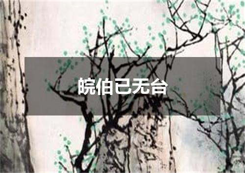 皖伯已无台
