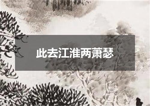 此去江淮两萧瑟