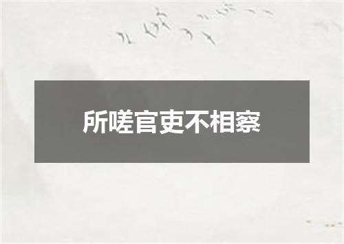 所嗟官吏不相察