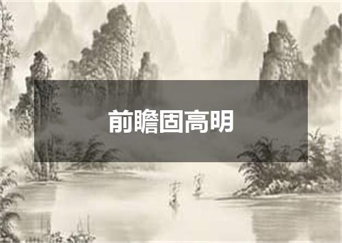 前瞻固高明