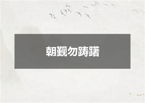 朝觐勿踌躇