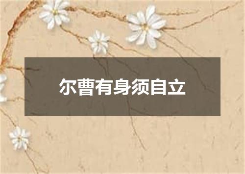 尔曹有身须自立