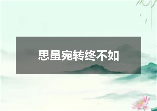 思虽宛转终不如