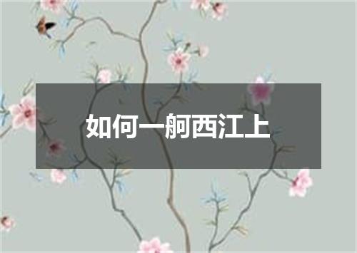 如何一舸西江上