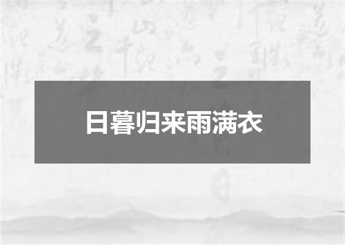 日暮归来雨满衣