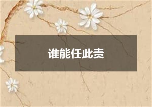 谁能任此责