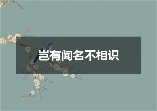 岂有闻名不相识